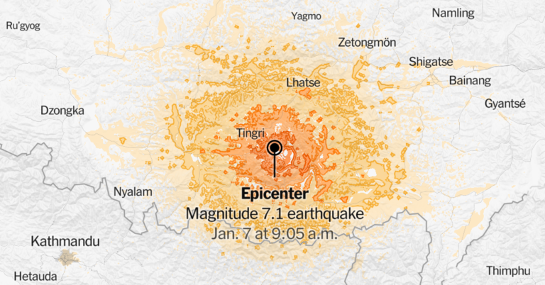 Read more about the article 7.1-Magnitude Earthquake Strikes China’s Tibet Region Near Nepal Border