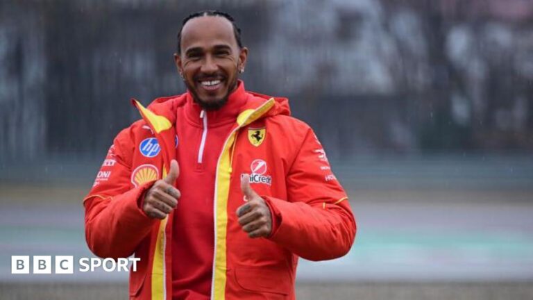 Read more about the article Lewis Hamilton drives Ferrari Formula 1 car for first time