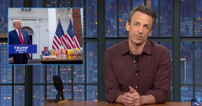 Read more about the article Seth Meyers Slams Trump for Empty Campaign Promises to Lower Inflation