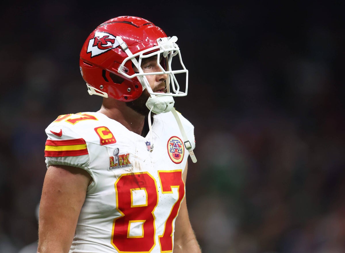 You are currently viewing Travis Kelce passes Jerry Rice for most career Super Bowl receptions in loss to Eagles