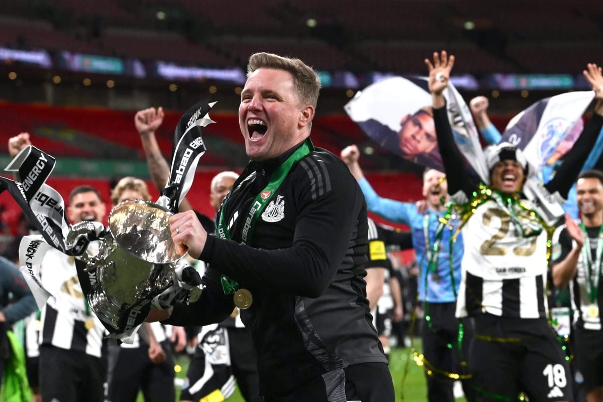Inside Newcastle United’s Carabao Cup glory – Shearer’s text, Howe’s banner and tactics, and a half-time slideshow - Stream24 News You are currently viewing Inside Newcastle United’s Carabao Cup glory – Shearer’s text, Howe’s banner and tactics, and a half-time slideshow