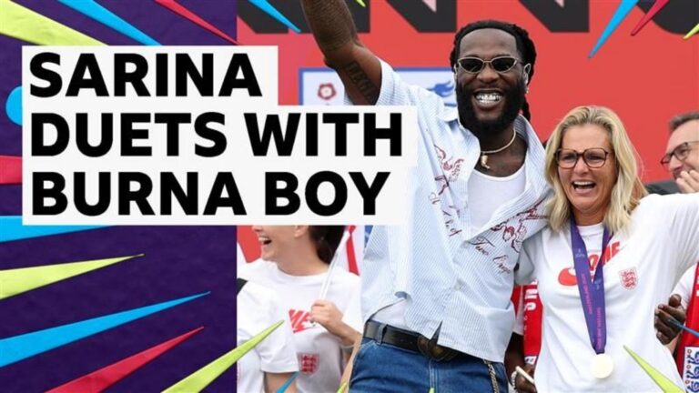 Read more about the article 'No way!' – Wiegman surprised by Burna Boy at Euro 2025 ceremony